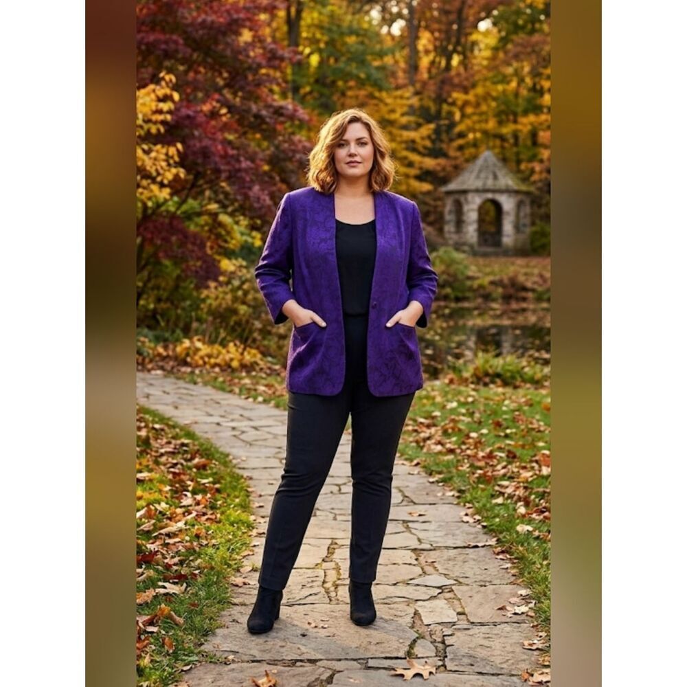 Pendleton Blazer Violet Paisley Print Sz 18W